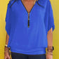 🔥Großer Verkauf 49% RABATT💟Damen Chiffon Zip-up-Ausschnitt Casual Top
