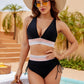 🩷HEISSER VERKAUF 49% RABATT🩷Patchwork-Bikini mit V-Ausschnitt, 2-teiliges Set👙