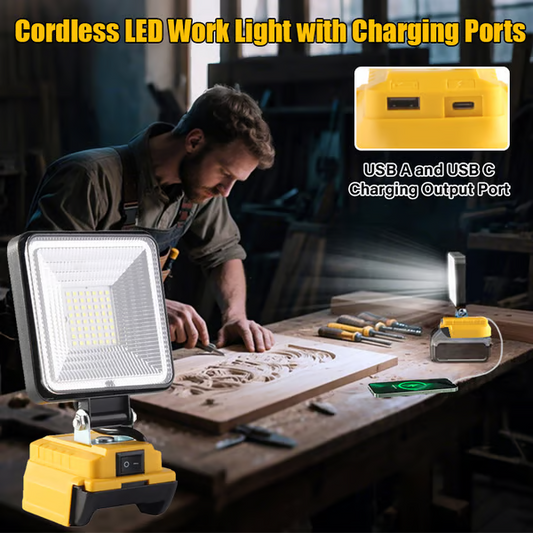 🔥LETZTER TAG 49 % RABATT⚡⚡3000LM kabellose LED-Arbeitsleuchte mit Ladeanschlüssen