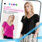✨Mehr kaufen, mehr sparen!🌸Lässiges Damen-Top mit plissiertem V-Ausschnitt und kurzen Ärmeln