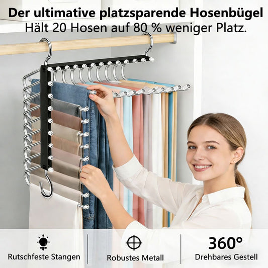 ⏰Letzter Tag 49% Rabatt👖Platzsparende Hosenbügel mit 9 Ebenen