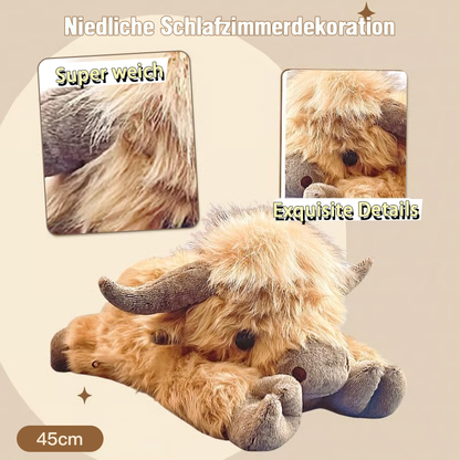 🎅Weihnachtsverkauf 49% Rabatt🎁Niedliches Zeichentrick-Highland-Kuh-Kuscheltier