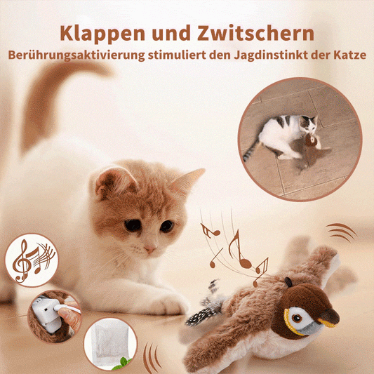 🔥Letzter Tag 49% Rabatt🐾Flappendes Vogel-Katzenspielzeug – USB-aufladbarer und bewegungsaktivierter zwitschernder Vogel