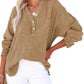 🔥This week's special price £13.99🔥Womens Casual Button V Neck Long Sleeve Shirts Oversized Solid Blouses Tops