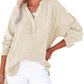 🔥This week's special price £13.99🔥Womens Casual Button V Neck Long Sleeve Shirts Oversized Solid Blouses Tops