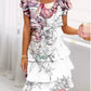 🔥50 % Rabatt🌺Kaskadenkleid mit Blumenmuster und mehreren Pflanzen