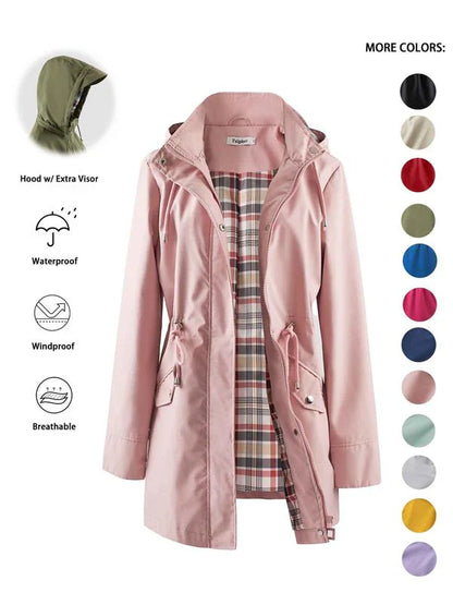 🧥LETZTER TAG DES AUSVERKAUFS 50 % RABATT🌧️💧Ultimative wasserdichte Jacke mit Karomuster für Damen🍃
