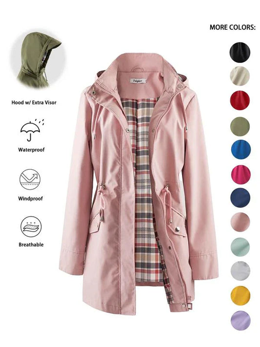 🧥LETZTER TAG DES AUSVERKAUFS 50 % RABATT🌧️💧Ultimative wasserdichte Jacke mit Karomuster für Damen🍃