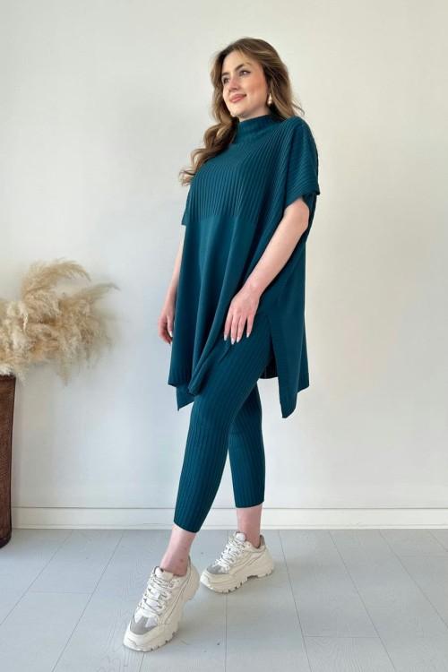 🔥HEIßER SALE 50% RABATT🔥Zweiteiliges Set aus Stretch-Strick für Damen (Oberteil + Hose)