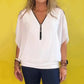🔥Großer Verkauf 49% RABATT💟Damen Chiffon Zip-up-Ausschnitt Casual Top