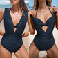 🩱Sommer-Explosion☀️Zweiteiliges Badeanzug-Set für Damen mit Schleife in Unifarbe