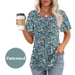 💖Kurzärmeliges Sommer-T-Shirt mit Rundhalsausschnitt und Falten